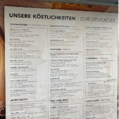 Linguistic Landscape Speisekarte
